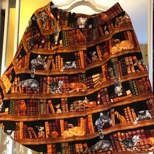 ModCloth Cat Print Flared Skirt